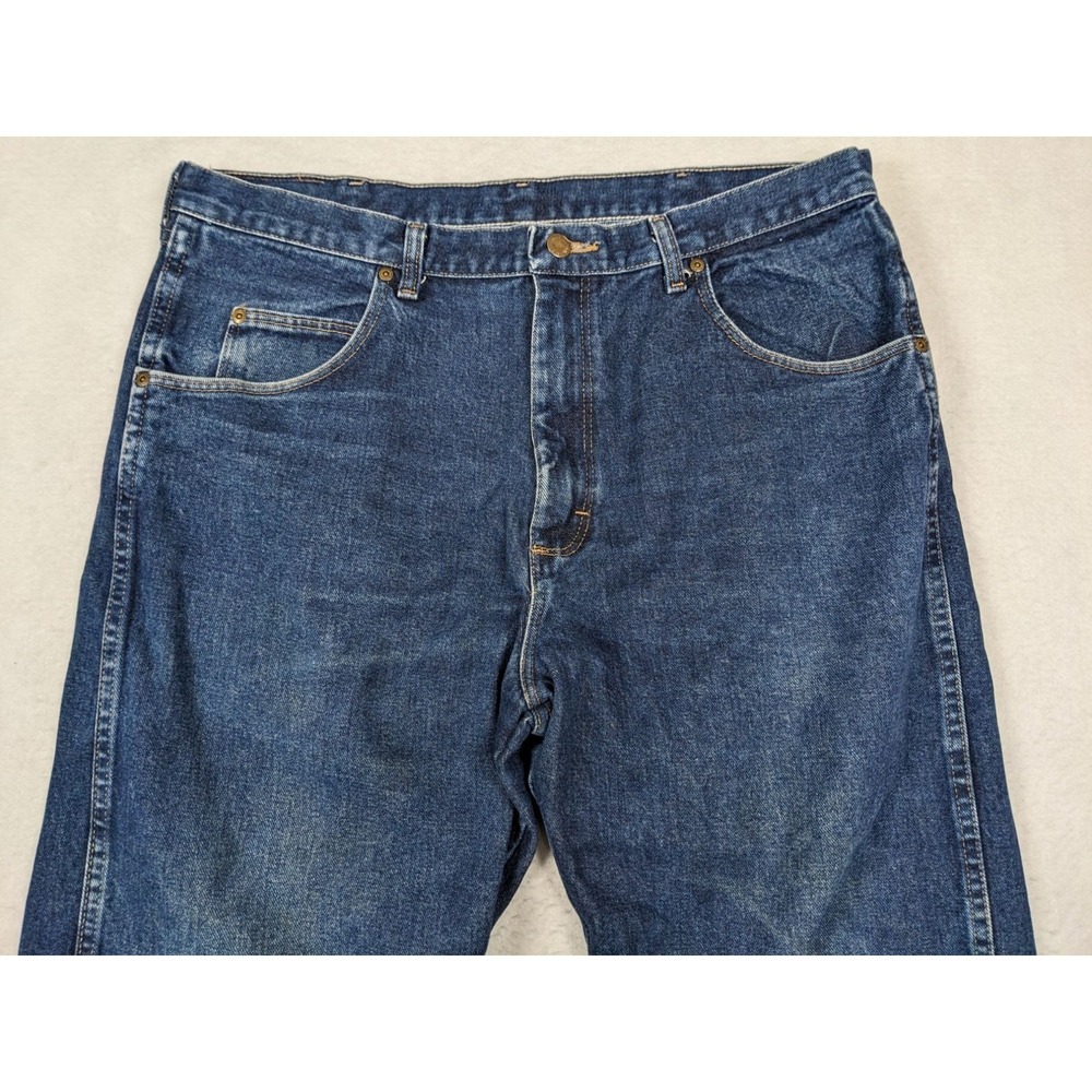 Wrangler Mens Jeans Size 38 x 32 Cotton Blue - Picture 2 of 14